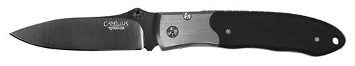 Picture of Camillus Pristine 3" Folding Drop Point Plain Black VG-10 Carbonitride Titanium Blade, Black/Silver G10/SS Handle 18671
