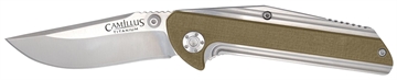 Picture of Camillus Sevens 2.75" Folding Plain Silver AUS-8 Carbonitride Titanium Blade, Desert Tan/SS G10/SS Handle 19195