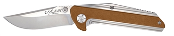 Picture of Camillus Sevens 2.75" Folding Plain Silver AUS-8 Carbonitride Titanium Blade, Desert Tan/SS G10/SS Handle 19196