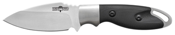 Picture of Camillus Western Kota 3.25" Fixed Plain Silver 420 Steel Titanium Bonded Blade, Black G10 Handle, Includes Sheath 19202