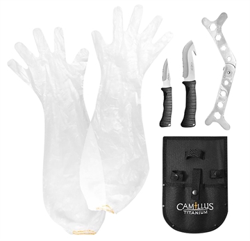 Picture of Camillus Hunting Kit Fixed Caper/GutHook Plain Titanium Nitride Coated 5 Pieces 19439