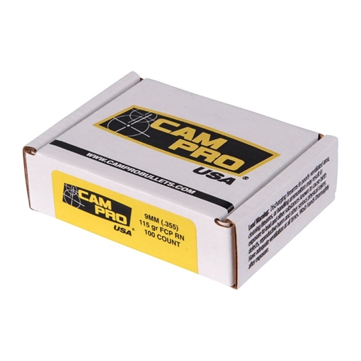 Picture of Campro CAMPRO 9MM 115GR PLATED ROUND NOSE BULLETS 100/BOX BLTCP-9MM-115-FCPRN.100