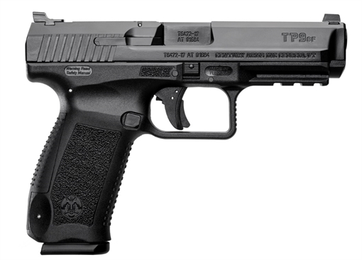 Picture of CANIK TP9SF, Striker Fired, Semi-automatic, Polymer Frame Pistol, 9MM, 4.46" Barrel, Match Grade Barrel, Matte Finish, Black, Warren Tactical Sights With Dot Front, 18 Rounds, 2 Magazines, Includes Holster and Interchangeable Backstraps HG4865-N HG4865N