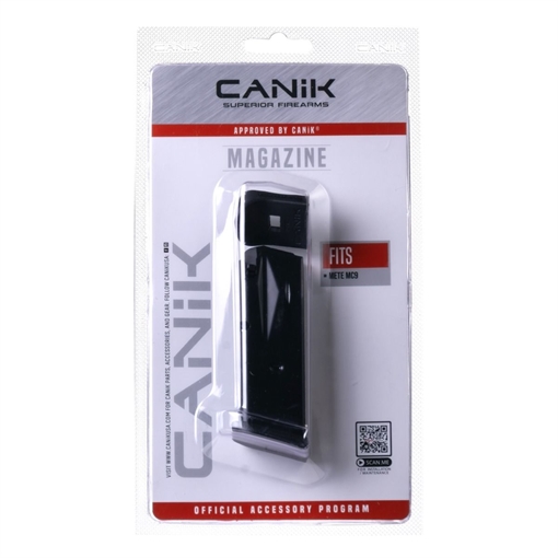 Picture of Century Arms MC9 Magazine, 9MM, 10 Rounds, Fits Canik MC9, Matte Finish, Black, Includes Black Finger Extension and Flush Baseplate MA2279