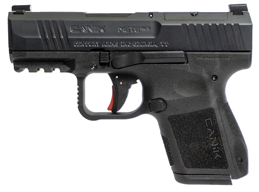 Picture of Canik HG7651CAN Mete MC9 *CA Compliant Micro-Compact Frame 9mm Luger 10+1 3.18" Steel Barrel, Black Cerakote Optic Ready/Serrated Steel Slide, Black Polymer Frame w/Picatinny Rail, Textured Grip HG7651CAN HG7651CA-N