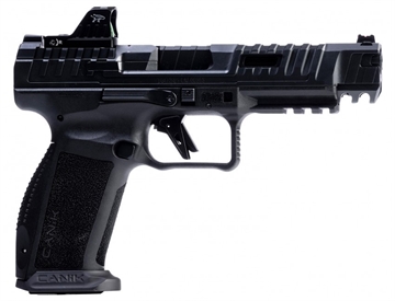 Picture of CANIK SFX Rival Dark Side, Striker Fire, Semi-automatic , Polymer Frame Pistol, Full Size, 9MM, 5" Barrel, Matte Finish, Black, 18 Rounds, 2 Magazines, Includes MeCanik MO1 Optic HG7161-N HG7161N