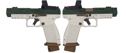 Picture of CANIK TTI COMBAT TIMBERLINE W/MECANIK OPTIC 9MM PISTL 4.74" 2-18RD HG7854V-TIMBER