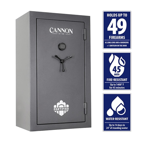 Picture of Cannon Fortified 49-Gun Gun Safe Dark Grey 60 Minutes Fire Rated FD5934-DGPTEB-23-DS