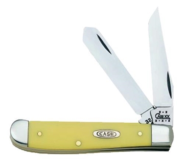 Picture of Case Trapper Mini 2.70"/2.75" Folding Clip Point/Spey Plain Tumble Polish Chrome Vanadium Steel Blade/Smooth Yellow Synthetic Handle 00029