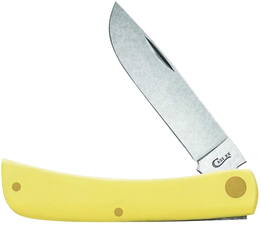 Picture of Case Sod Buster Jr. 2.80" Folding Skinner Plain Tumble Polish Chrome Vanadium Steel Blade/Yellow Synthetic Handle 00032