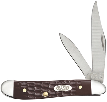 Picture of Case Peanut 2.10"/1.53" Folding Clip/Pen Plain As-Ground Tru-Sharp SS Blade/Brown Jigged Synthetic Handle 00046