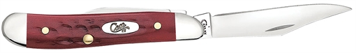 Picture of Case Peanut Medium 2.10"/1.53" Folding Clip Point/Pen Plain Mirror Polished Tru-Sharp SS Blade Corn Cob Jigged Old Red Bone Handle 00781