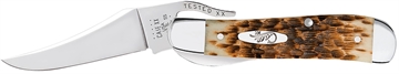 Picture of Case 0260 6 RussLock 2.70" Folding RussLock Clip Plain Mirror Polished Tru-Sharp SS Blade/Peach Seed Jigged Amber Bone Handle 02606