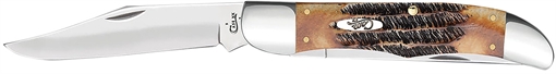 Picture of Case Hunter 4.10" Folding Plain Mirror Polished Tru-Sharp SS Blade, 6.5 BoneStag Handle 03574