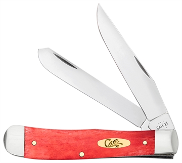 Picture of Case Dark Red Bone Trapper Folding Clip Point/Spey Plain Mirror Polished Tru-Sharp SS Blade/Smooth Dark Red/Pinched Bolsters Bone/SS Handle 10760