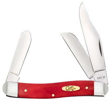 Picture of Case Stockman Folding Clip Point/Sheepsfoot/Spey Plain Mirror Polished Tru-Sharp SS Blade, Smooth Red Bone/SS Handle 10764