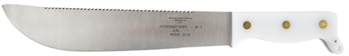 Picture of Case Astronaut M-1 Commemorative 11.75" Fixed Machete Plain/Saw As-Ground High Carbon Steel Blade/Smooth White Synthetic Handle 12019
