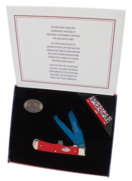 Picture of CASE KNIVES AMER 250 TRAPPER RED W/PAT BOX LE 25002