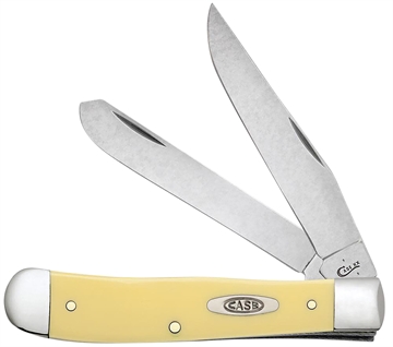 Picture of Case Trapper Folding Clip Point/Spey Plain Mirror Polished Carbon Steel Blade/Smooth Yellow Synthetic Handle 30114