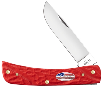 Picture of Case Sod Buster Jr. 2.80" Folding Skinner Plain Mirror Polished Stainless Steel Blade Red Jigged Synthetic Handle 39968