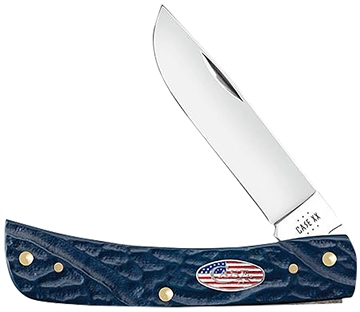 Picture of Case Sod Buster Jr. 2.80" Folding Skinner Plain Mirror Polished Stainless Steel Blade Blue Jigged Synthetic Handle 39969