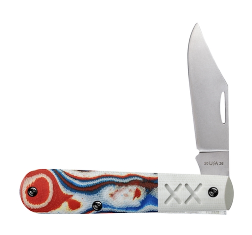 Picture of CASE KNIVES CRSROADS XR BARLOW RED/WHT/BLU BURL W/WHT G10 LINER 53164