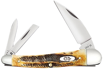 Picture of Case Seahorse Whittler Seahorse Whittler Folding Coping/Pen/Wharncliffe Plain Mirror Polished Tru-Sharp SS Blade, Burnt Dark Amber 6.5 BoneStag Handle 65347