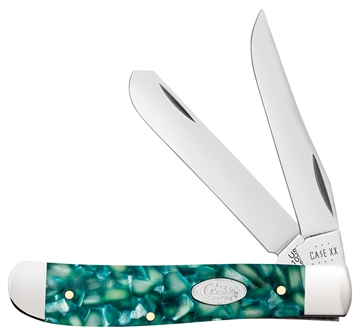 Picture of Case SparXX Trapper Mini Folding Clip Point/Spey Plain Mirror Polished Tru-Sharp SS Blade/Green Kirinite Handle 71381