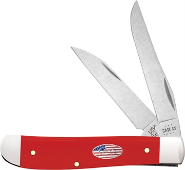 Picture of CASE KNIVES KNIVES AMERICAN WORKMAN RED SNYTHETIC MINI TRAPPER 73927 021205739274