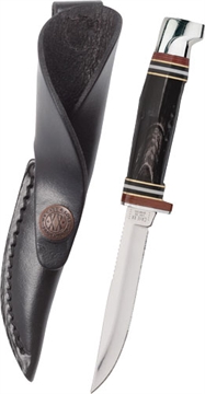 Picture of CASE KNIVES KNIVES BUFFALO HORN HUNTER & LEATHER SHEATH 17916 021205179162