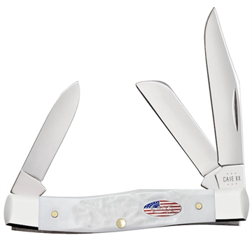 Picture of CASE KNIVES MED STCKMN 35/8" 2BL JIGGED ROUGH WHT SYN 14102