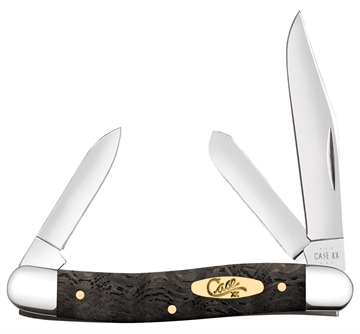 Picture of CASE KNIVES MED STKM 35/8" 3BL BLK CURLY OAK WOOD 14001
