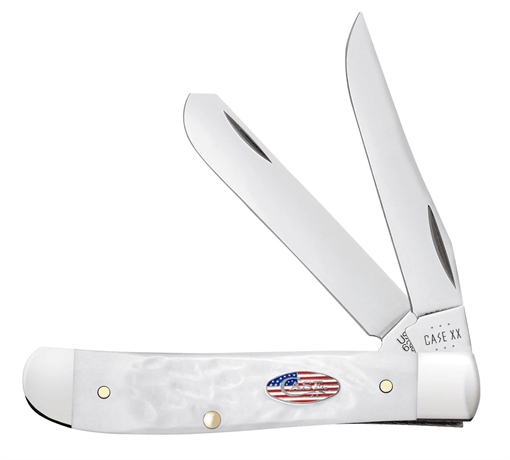 Picture of CASE KNIVES MINI TRAPPER 31/2" 2BL JIGGED ROUGH WHT SYN 14101