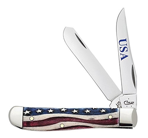 Picture of CASE KNIVES M TRAPR 31/2" 2BL STAR SPANGLE 64135
