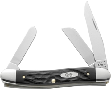 Picture of Case Stockman Medium Folding, 2.57"/1.88"/1.71" Clip Point/Sheepsfoot/Spey Plain Mirror Polished Tru-Sharp SS Blade, Rough Black Jigged Synthetic Handle 18222