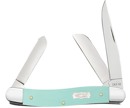 Picture of CASE KNIVES MED STKM 3BL 33/8" SEAFOAM GRN G10 18111