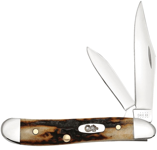 Picture of CASE KNIVES PEANUT 2BL 27/8" RED STAG 09443