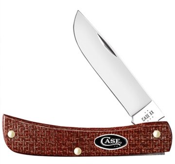 Picture of CASE KNIVES S BSTR JR 1BL 35/8" DK RED BURLAP MICARTA 12273