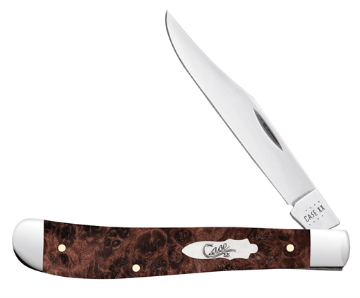 Picture of CASE KNIVES SLIMLINE TRAPPER 41/8" 1BL BRN MAPLE BURL WOOD 64063