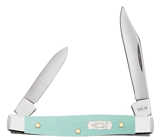 Picture of CASE KNIVES SMALL PEN 25/8" 2BL SEAFOAM GRN G-10 18104