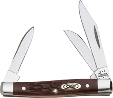 Picture of Case Stockman Small 2"/1.5"/1.49" Folding Clip/Sheepfoot/Pen Plain As-Ground Stainless Steel Blade/ Brown Jigged Synthetic Handle 00081