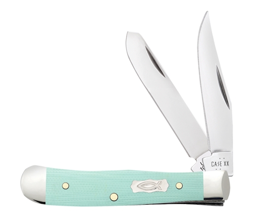 Picture of CASE KNIVES T TRAPR 2BL 23/8" SEAFOAM GRN G10 18110