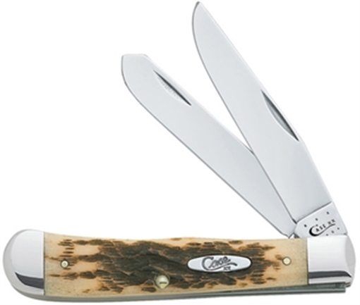 Picture of CASE KNIVES TRAPPER 2BLD 4 1/8" AMBER BONE 00163