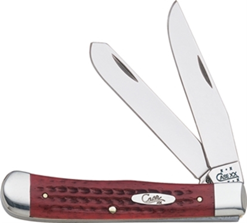 Picture of Case Trapper Medium 3.25"/3.27" Folding Clip Point/Spey Plain Mirror Polished Tru-Sharp SS Blade Corn Cob Jigged Old Red Bone Handle 00783