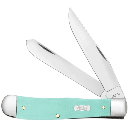 Picture of CASE KNIVES TRAPPER 41/8" 2BL SEAFOAM GRN G-10 18100