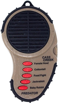 Picture of Cass Creek 010 Ergo Electronic Predator Call, 5 Authentic Calls, Brown Plastic, Includes Belt Clip 010 CC010