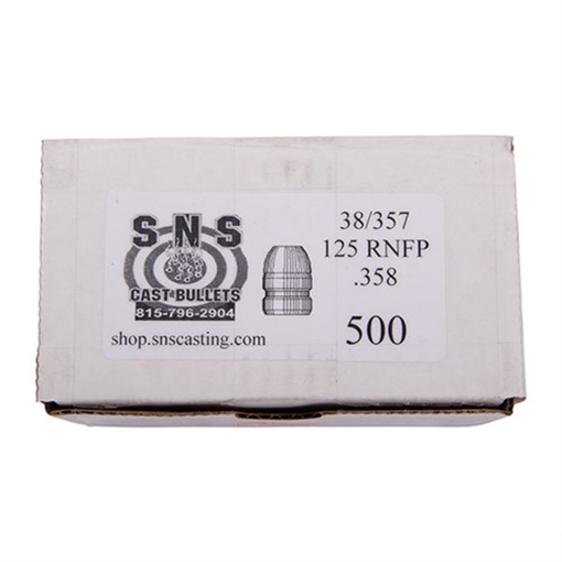 Picture of CAST .38 CALIBER ROUND NOSE FLAT POINT HANDGUN BULLETS SS38125RNFP