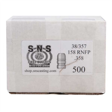 Picture of Sns Cast Bullets 38 CAL (.358'') 158GR RNFP LEAD BULLETS 500/BOX SS38158RNFP