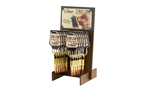 Picture of Caliber Gourmet 308 Bottle Opener Keychain Display, 24 Keychains, Gold CBG-1017 CCOCBG-1017