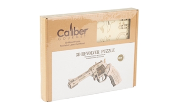 Picture of Caliber Gourmet Wood Revolver Puzzle, Brown CBG-PZ-04R CBG-PZ-4R